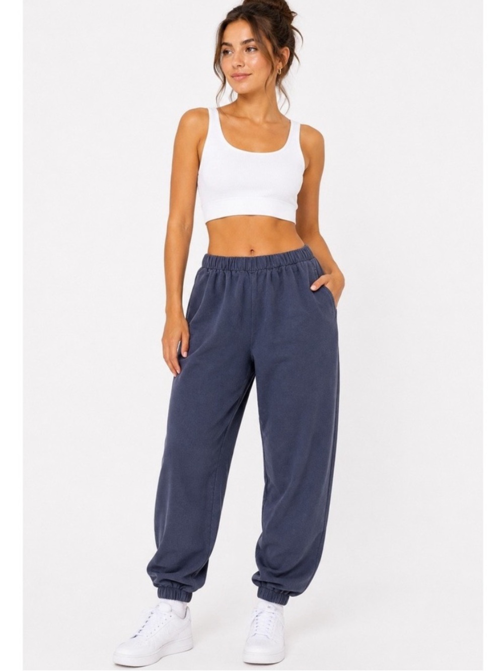 John Galt Blue Grey Jogger Sweatpants One Size
